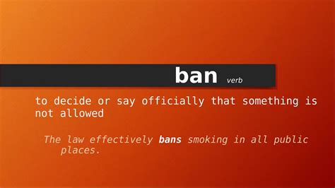 Meaning of ban .